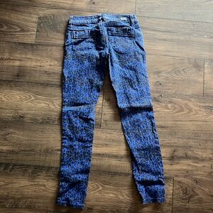 Vintage Charlotte Russe Blue Leopard Print Skinny Jeans